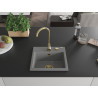 Mexen Milo gránit mosogató 1-medencés 435 x 410 mm, szürke, arany szifon - 6505441000-71-G