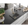 Mexen Milo 1-medencés gránit mosogató 435 x 410 mm, Szürke, szifon Arany - 6505441000-71-G