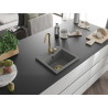 Mexen Milo gránit mosogató 1-medencés 435 x 410 mm, szürke, arany szifon - 6505441000-71-G