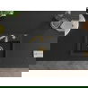 Mexen Milo chiuvetă de granit cu 1 compartiment 435 x 410 mm, Neagră/Argintiu metalic, sifon Auriu - 6505441000-73-G