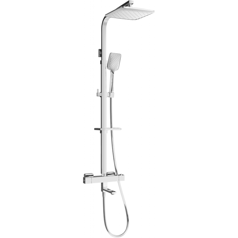 Mexen CQ62 set cadă-duș cu sistem de ploaie și baterie termostatică, crom - 779106295-00
