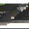 Mexen Milo chiuvetă de granit cu 1 compartiment 435 x 410 mm, Neagră picățele, sifon Auriu - 6505441000-76-G