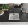 Mexen Milo gránit mosogató 1-medencés 435 x 410 mm, fehér, fekete szifon - 6505441000-20-B