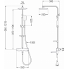 Mexen CQ62 set cadă-duș cu pară de tip ploaie și baterie termostatică, Crom - 779106295-00