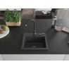Mexen Milo 1-medencés gránit mosogató 435 x 410 mm, Fekete foltos, szifon Fekete - 6505441000-76-B
