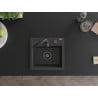 Mexen Milo chiuvetă din granit 1-cameră 435 x 410 mm, negru cu pete, sifon negru - 6505441000-76-B