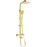 Mexen CQ62 fürdőkád-zuhany szett esőztetővel és termosztátos csapteleppel, arany - 779106295-50