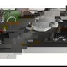 Mexen Gaspar chiuvetă din granit 1,5 camere cu scurgător 737 x 475 mm, negru/argintiu metalic, sifon auriu - 6507731505-73-G