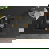 Mexen Gaspar chiuvetă din granit 1,5 camere cu scurgător 737 x 475 mm, negru/argintiu metalic, sifon auriu - 6507731505-73-G