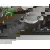Mexen Gaspar chiuvetă de granit cu 1,5 compartiment cu picurător 737 x 475 mm, Neagră picățele, sifon Auriu - 6507731505-76-G