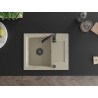 Mexen Enzo chiuvetă de granit cu 1 compartiment cu scurgător 576 x 465 mm, bej, sifon negru - 6506571005-69-B