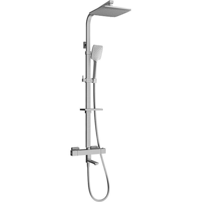Mexen CQ62 set de cadă-duș cu pară de duș și baterie termostatică, gun gray periat - 779106295-66