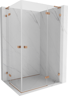 Mexen Lunar L Duo zuhanykabina nyíló jobb 105 x 70 cm, átlátszó, csiszolt réz - 834L-105P-070L-65-00