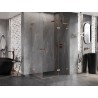 Mexen Lunar L Duo cabină de duș cu uși batante dreapta 115 x 110 cm, transparent, cupru periat - 834L-115P-110L-65-00