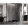 Mexen Lunar L Duo cabină de duș cu deschidere dreapta 75 x 70 cm, transparent, aur roz - 834L-075P-070L-60-00