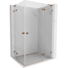 Mexen Lunar L Duo cabină de duș cu deschidere dreapta 75 x 70 cm, transparent, aur roz - 834L-075P-070L-60-00