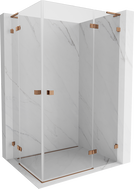 Mexen Lunar L Duo cabină de duș cu deschidere dreapta 75 x 70 cm, transparent, aur roz - 834L-075P-070L-60-00