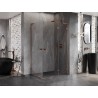 Mexen Lunar L Duo cabină de duș cu deschidere dreapta 75 x 70 cm, transparent, aur roz - 834L-075P-070L-60-00