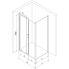 Mexen Apia cabină de duș extensibilă 100 x 100 cm, transparent, Neagră - 840-100-100-70-00