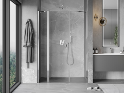 Mexen Mist nyitható zuhanyajtó 140 cm, átlátszó, króm - 8A4-140-001-01-00