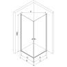 Mexen Pretoria Duo cabină de duș cu balamale 70 x 70 cm, transparent, Crom - 852-070-070-02-00