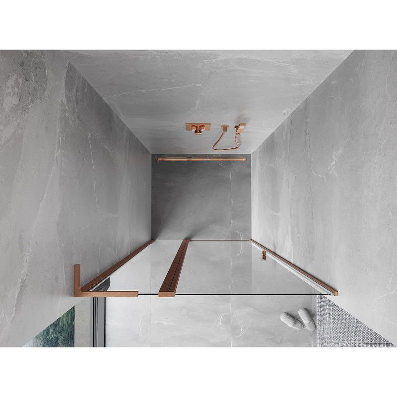 Mexen Mist L ușă de duș batantă 100 cm, transparentă, cupru periat - 8A4L-100-000-65-00