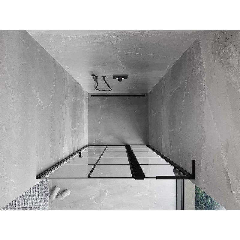 Mexen Mist L jobbra nyíló zuhanyajtó 120 cm, fekete rács, fekete - 8A4L-120-000-70-77-P