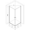 Mexen Pretoria Duo cabină de duș cu balamale 80 x 70 cm, transparent, Neagră - 852-080-070-70-00-02