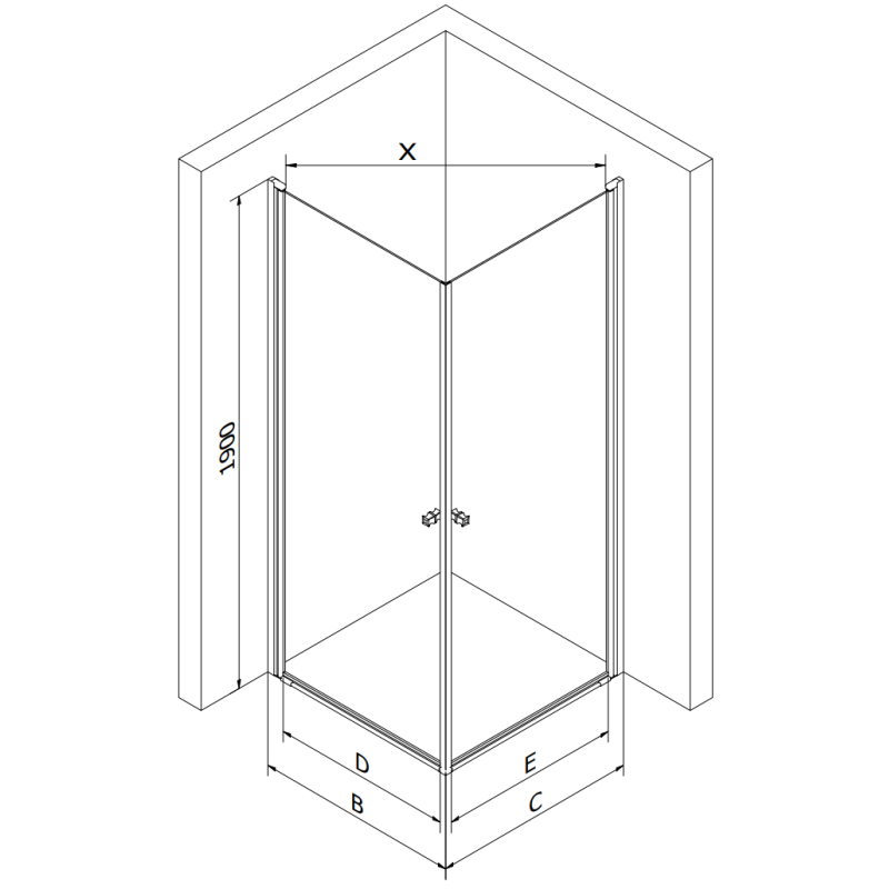 Mexen Pretoria Duo cabină de duș rabatabilă 80 x 70 cm, transparentă, neagră + cădiță Flat - 852-080-070-70-02-4010B