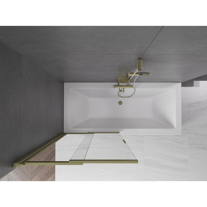 Mexen Fox 2 szárnyú toló zuhanyfal 85 x 150 cm, átlátszó, arany csiszolt - 891-085-002-55-00