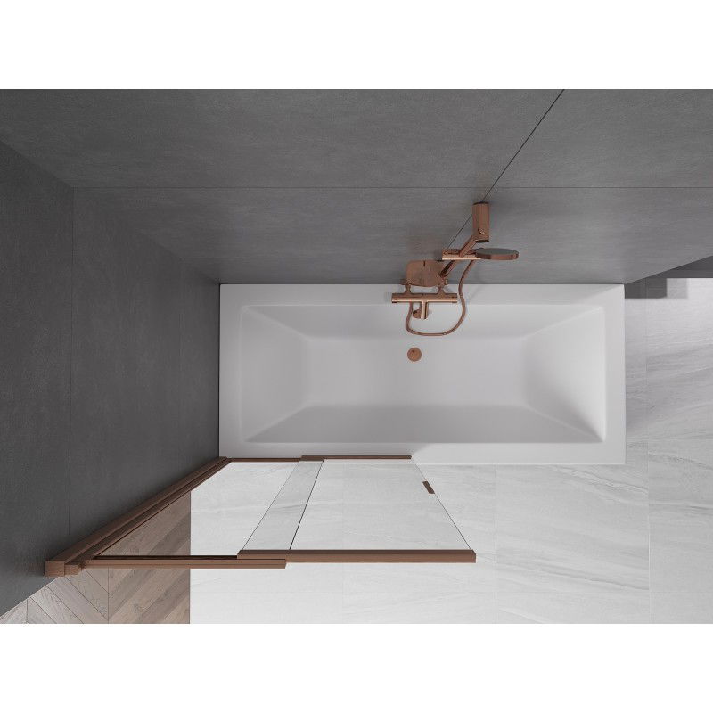 Mexen Fox paravan de duș cu 2 panouri glisante 85 x 150 cm, transparent, cupru periat - 891-085-002-65-00