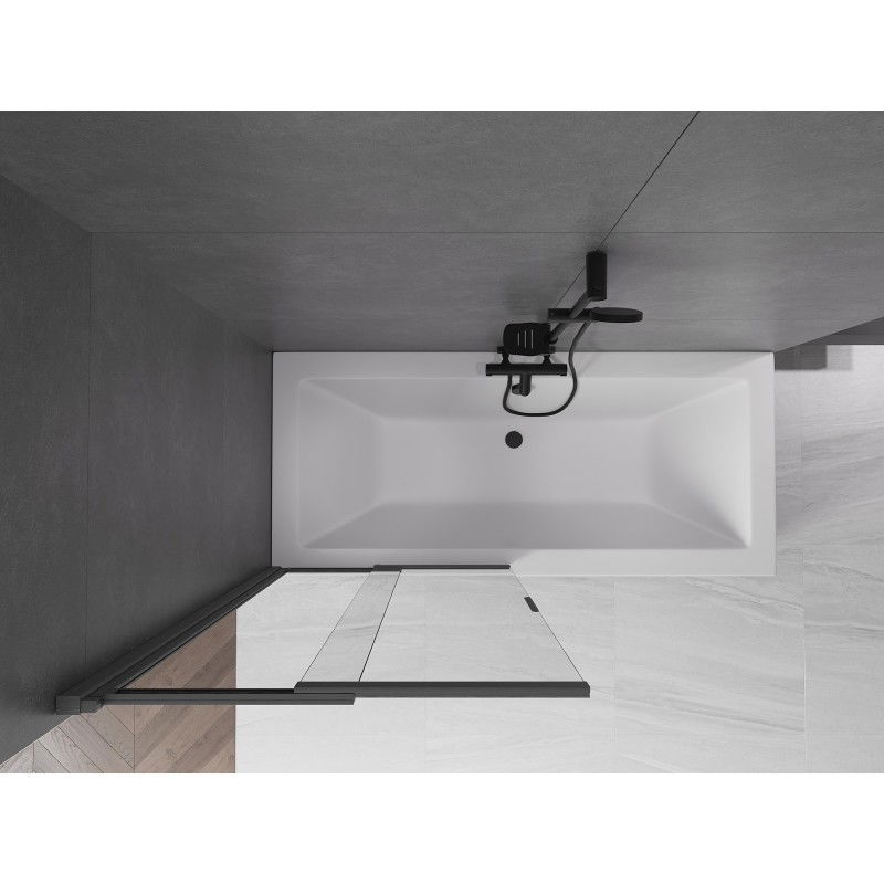 Mexen Fox paravan de baie cu 2 aripi glisante 85 x 150 cm, transparent, gri închis periat - 891-085-002-66-00