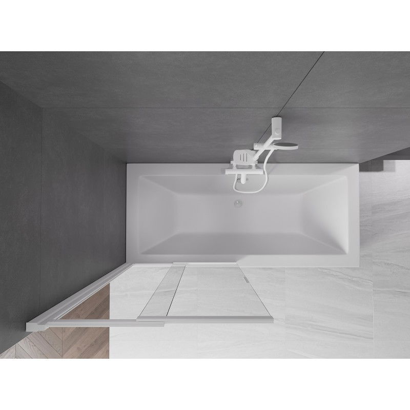 Mexen Fox paravan pentru duș, 2 canaturi culisante 85 x 150 cm, transparent, alb - 891-085-002-20-00