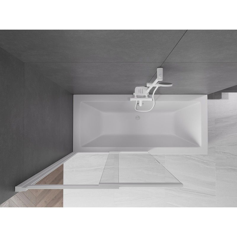 Mexen Fox 2 szárnyú toló fürdőszobai paraván 100 x 150 cm, átlátszó, fehér - 891-100-002-20-00