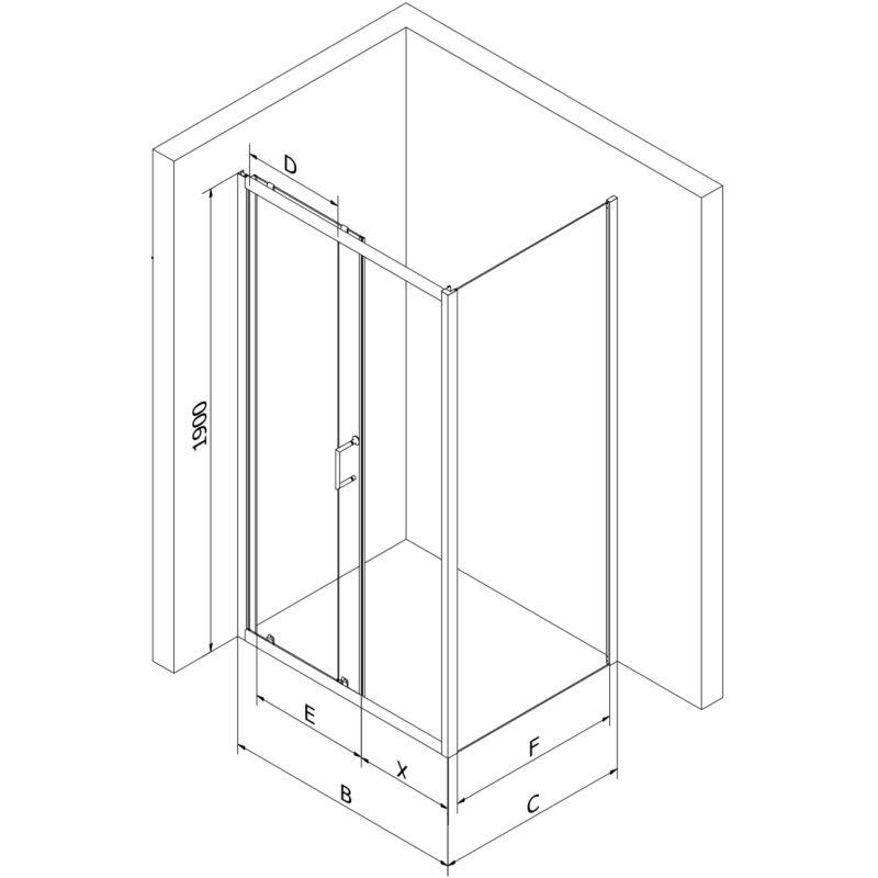 Mexen Apia 140 x 90 cm-es tolóajtós zuhanykabin, átlátszó, króm + Flat zuhanytálca - 840-140-090-01-00-4010