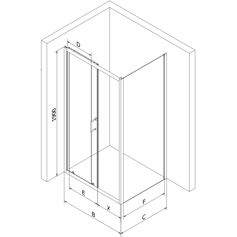 Mexen Apia 100 x 70 cm-es tolóajtós zuhanykabin, átlátszó, arany - 840-100-070-50-00