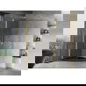 Mexen Mist cabină de duș semicirculară cu ușă batantă 80 x 80 cm, transparent, auriu periat - 8A31-080-080-55-00