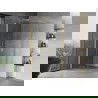 Mexen Mist cabină de duș semicirculară cu ușă batantă 80 x 80 cm, transparent, auriu periat - 8A31-080-080-55-00