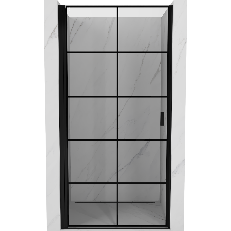 Mexen Mist-B ușă de duș batantă stânga 70 cm, grilaj negru, negru - 8A2-070-000-70-77-L
