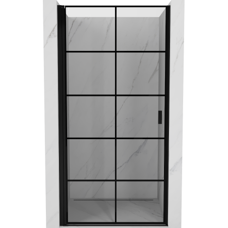 Mexen Mist-B ușă de duș batantă stânga 70 cm, grilaj negru, negru - 8A2-070-000-70-77-L