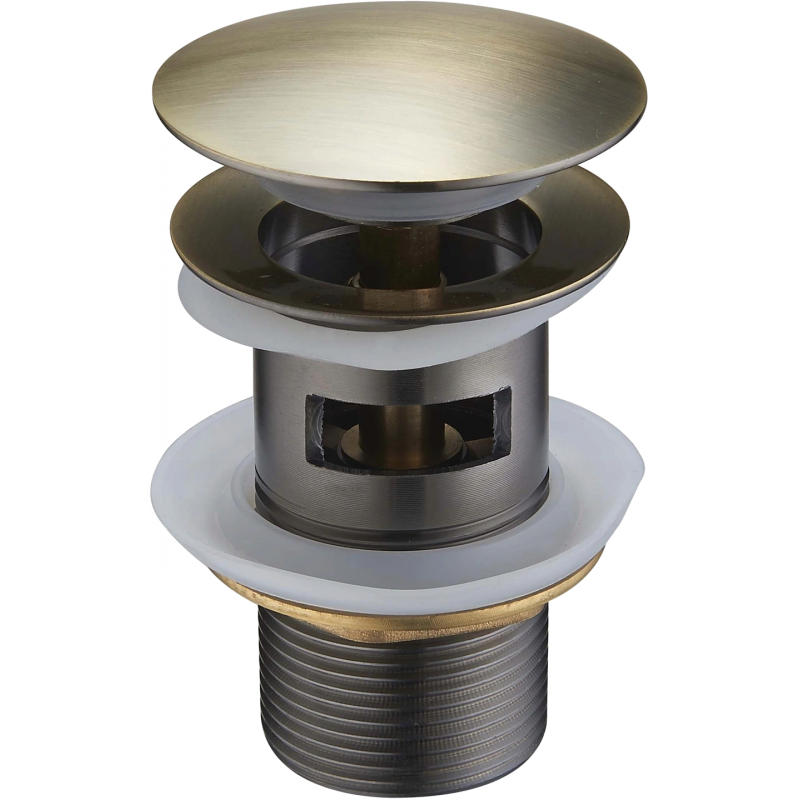 Mexen dop de scurgere click-clack rotund cu preaplin, alamă antică - 79920-40