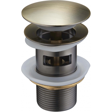 Mexen dop de scurgere click-clack rotund cu preaplin, alamă antică - 79920-40