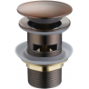 Mexen scurgător tip click-clack rotund cu preaplin, cupru antic - 79920-45