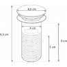 Mexen dop de chiuvetă rotund cu sistem click-clack și preaplin, negru - 79920-70