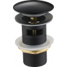 Mexen dop de chiuvetă rotund cu sistem click-clack și preaplin, negru - 79920-70