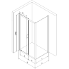 Mexen Apia tolóajtós zuhanykabin 90 x 80 cm, Átlátszó, Króm + zuhanytálca Flat, Fekete - 840-090-080-01-00-4070