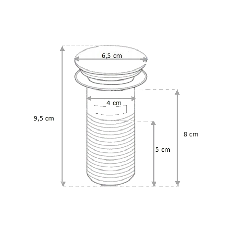 Mexen dop klik-klak rotund cu preaplin, negru antic - 79920-79