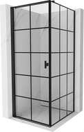 Mexen Mist-B cabină de duș pivotantă pe stânga 70 x 70 cm, grilaj negru, negru - 8A2T-070-070-70-77-L