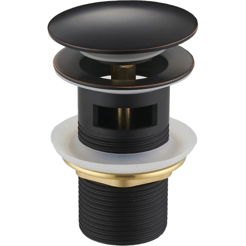 Mexen dop klik-klak rotund cu preaplin, negru antic - 79920-79