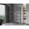 Mexen Mist-B balra nyíló zuhanyfülke 100 x 110 cm, fekete rács, fekete - 8A2T-100-110-70-77-L